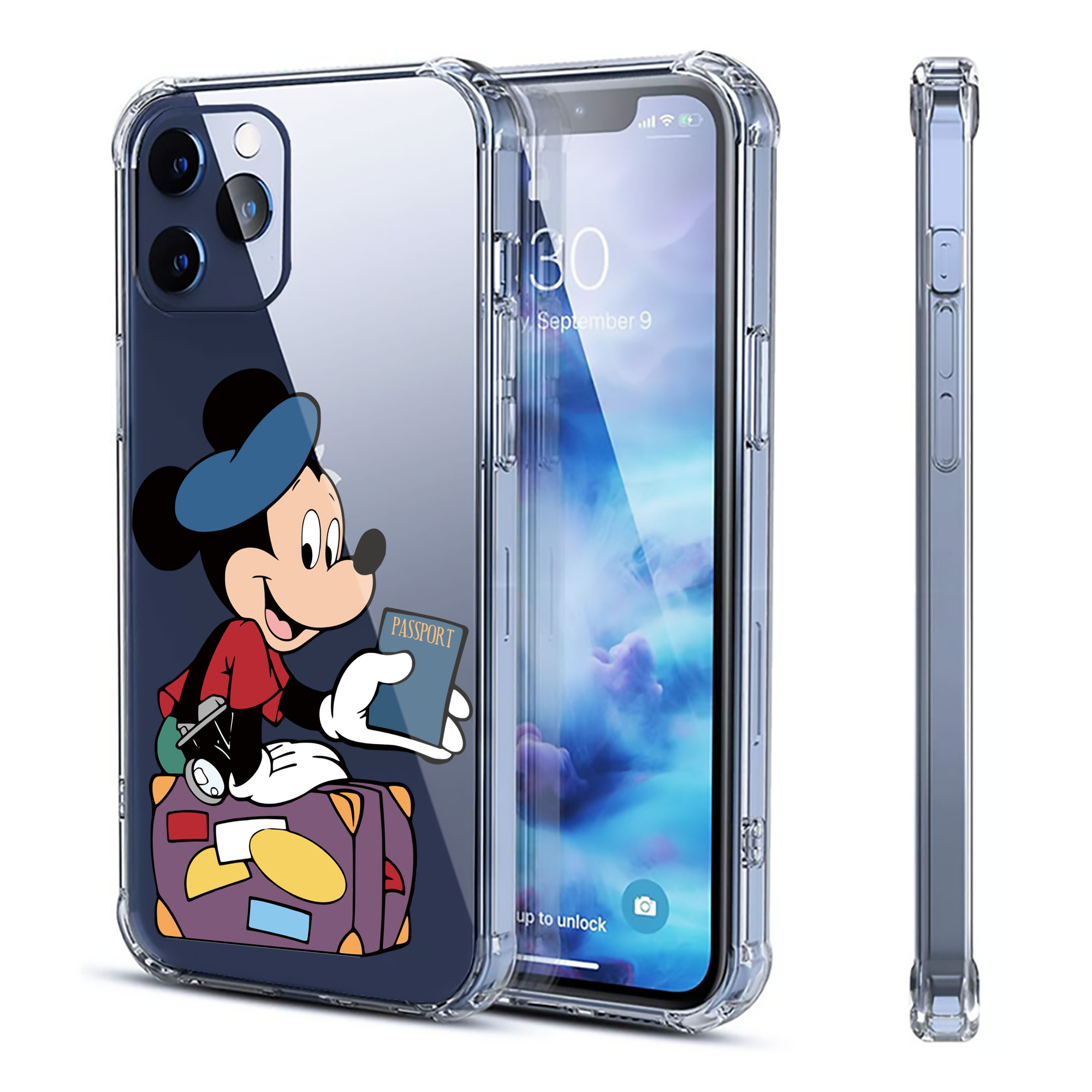 （画像用） ミッキーマウス Mickey Mouse 【iPhone 12シリーズ対応】透明スマホケース（クリアソフトケース）